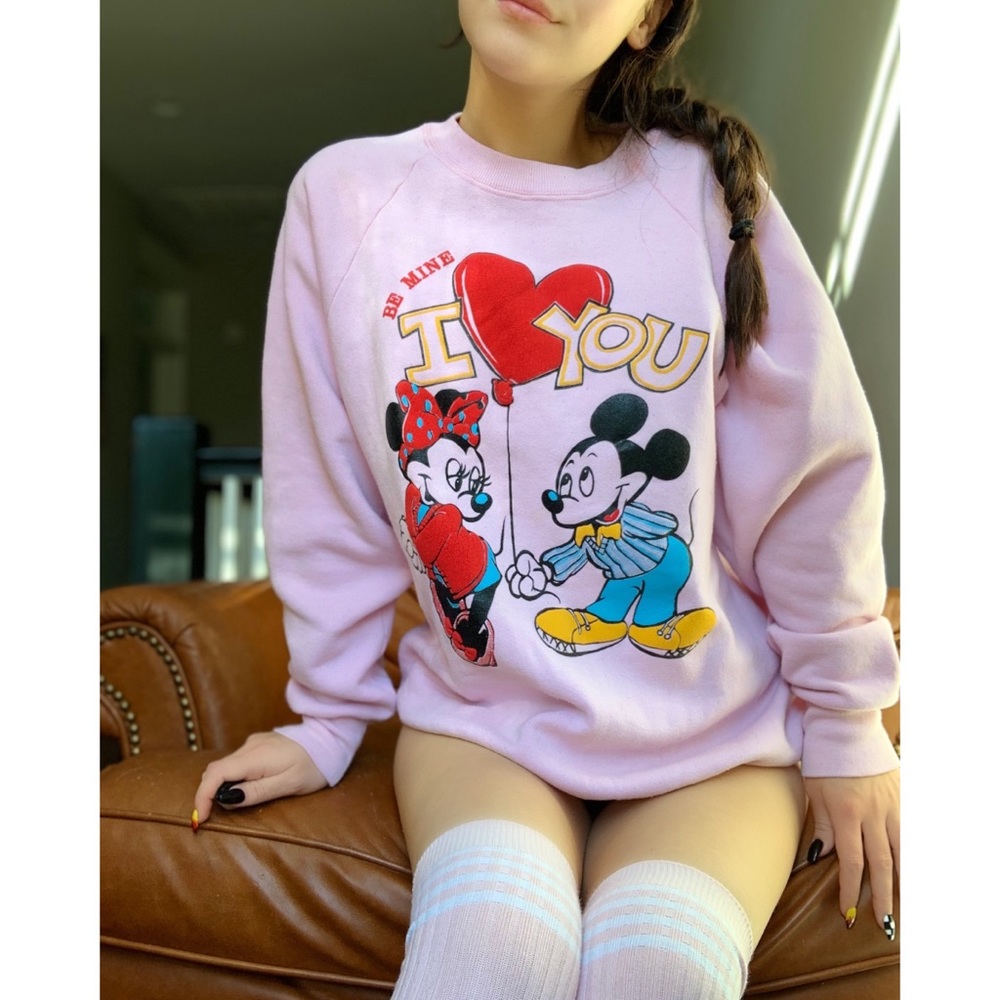 PINK VINTAGE MINI AND MICKI MOUSE SWEATER